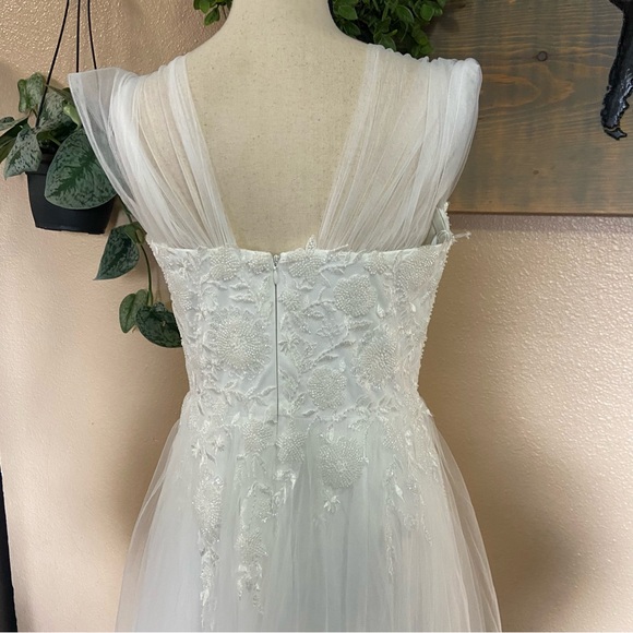 NWOT Lulus Blissfully Romantic White Tulle Off-the-Shoulder Maxi Dress - Picture 6 of 11